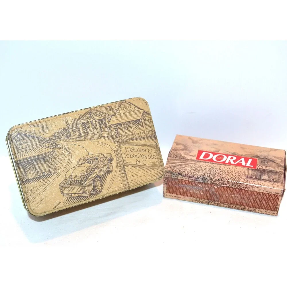 Vintage Tobaccoville Doral Tin and Match Book Collectible
